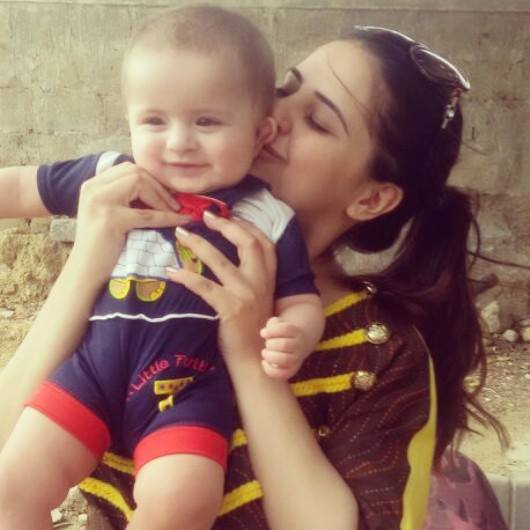 Fatima Effendi with her son Almir Khan